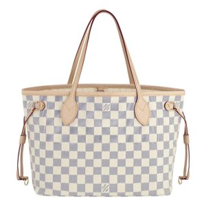 Louis Vuitton N51110 Neverfull PM Shoulder Bag Damier Azur Canvas