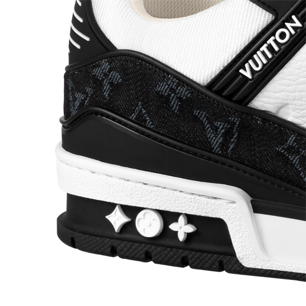 Louis Vuitton Trainer Sneaker Monogram Denim White Black 1A9JGF