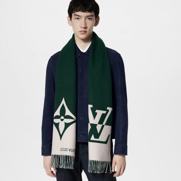 Louis Vuitton Dark Green M79139 Graphic Dual Scarf