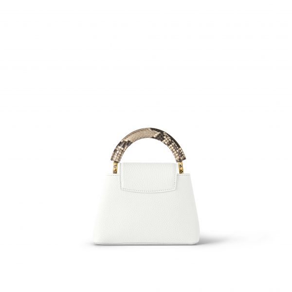 Louis Vuitton N98477 Capucines Mini Python Snow White