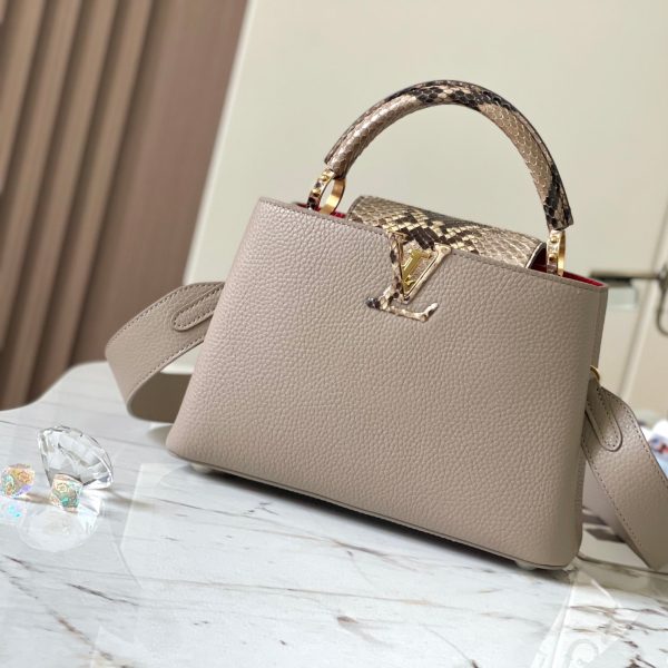 Louis Vuitton N82068 Capucines BB Steeple Gray