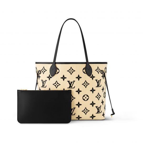 Louis Vuitton M22838 Neverfull MM Lotus cotton Black Beige