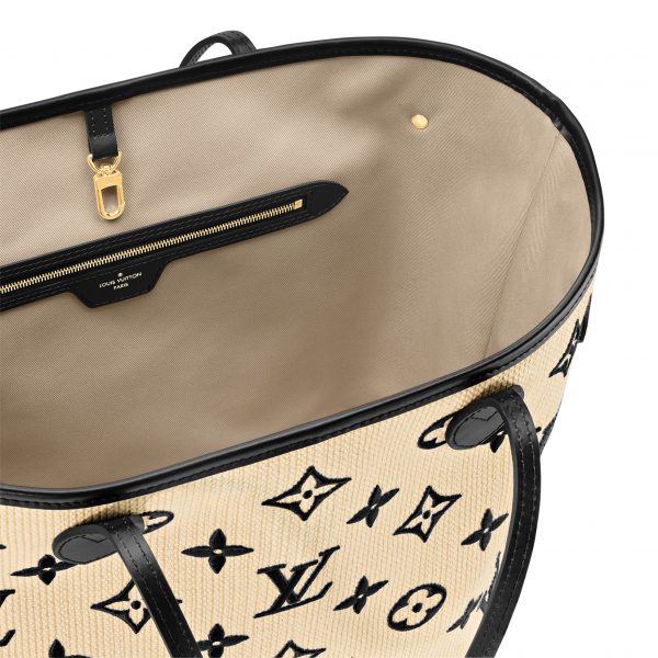 Louis Vuitton M22838 Neverfull MM Lotus cotton Black Beige