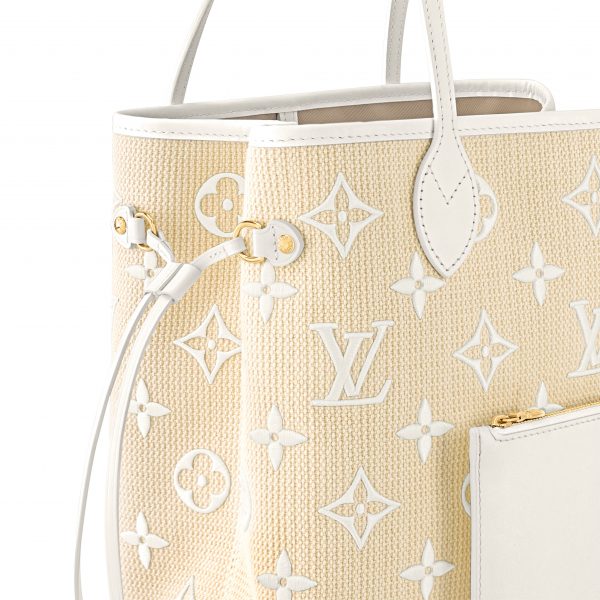 Louis Vuitton M22839 Neverfull MM Lotus Cotton White Beige