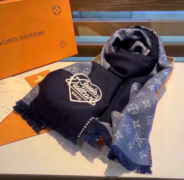 Louis Vuitton x Nigo MP3255 Monogram Drip Blue Scarf