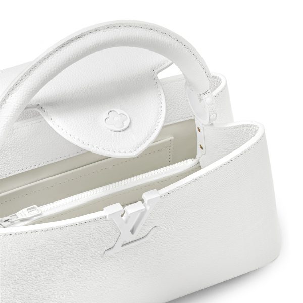 Louis Vuitton M23948 Capucines East-West MM Optic White