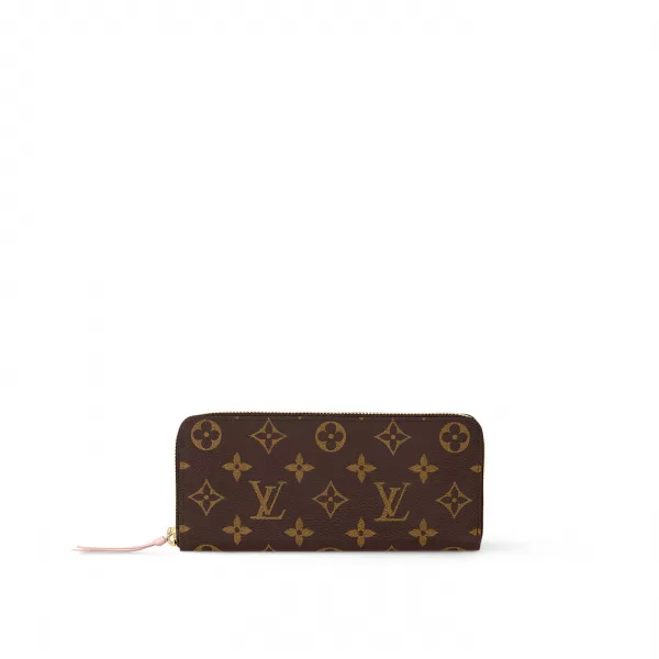 Louis Vuitton Monogram M61298 Clémence Wallet Rose Ballerine